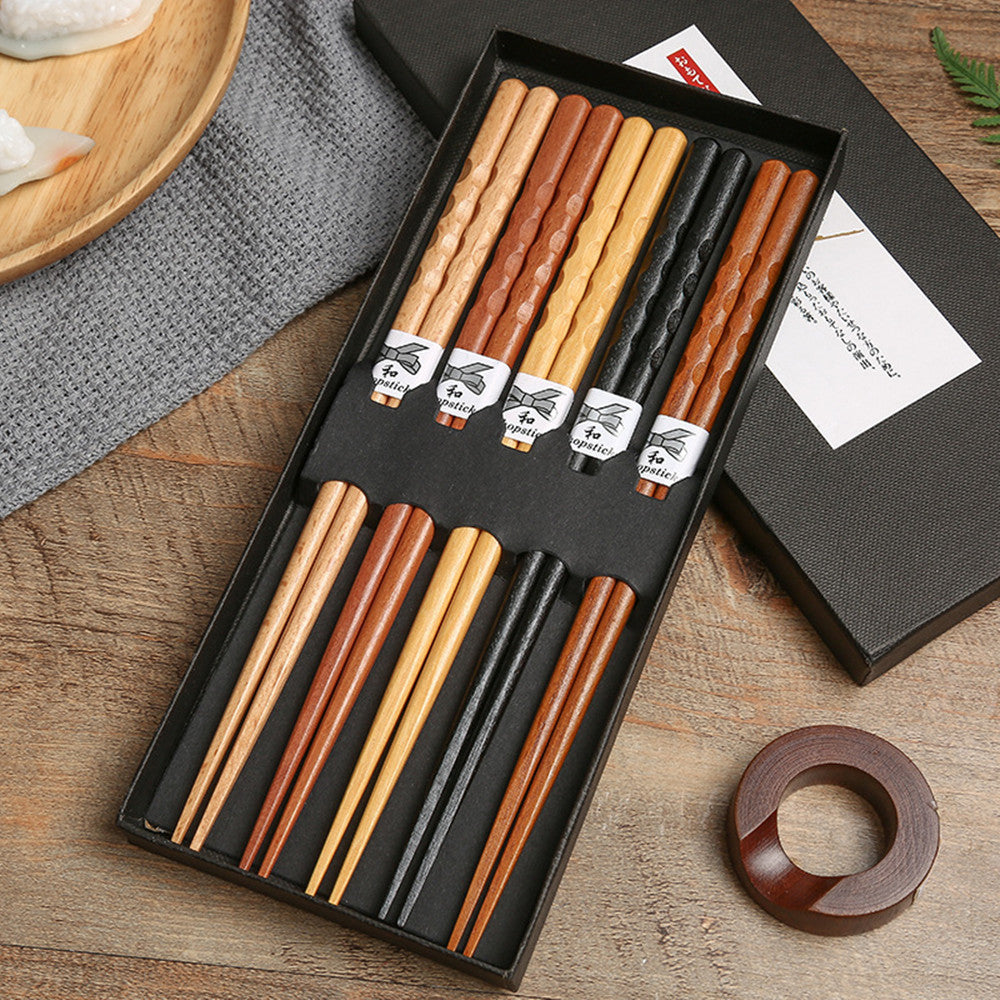 Flag Village Chopsticks Household Wooden Chopsticks Gift Box Set