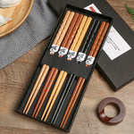Flag Village Chopsticks Household Wooden Chopsticks Gift Box Set