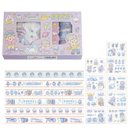 Flag Village Hand Account Sticker Tape Gift Box Set