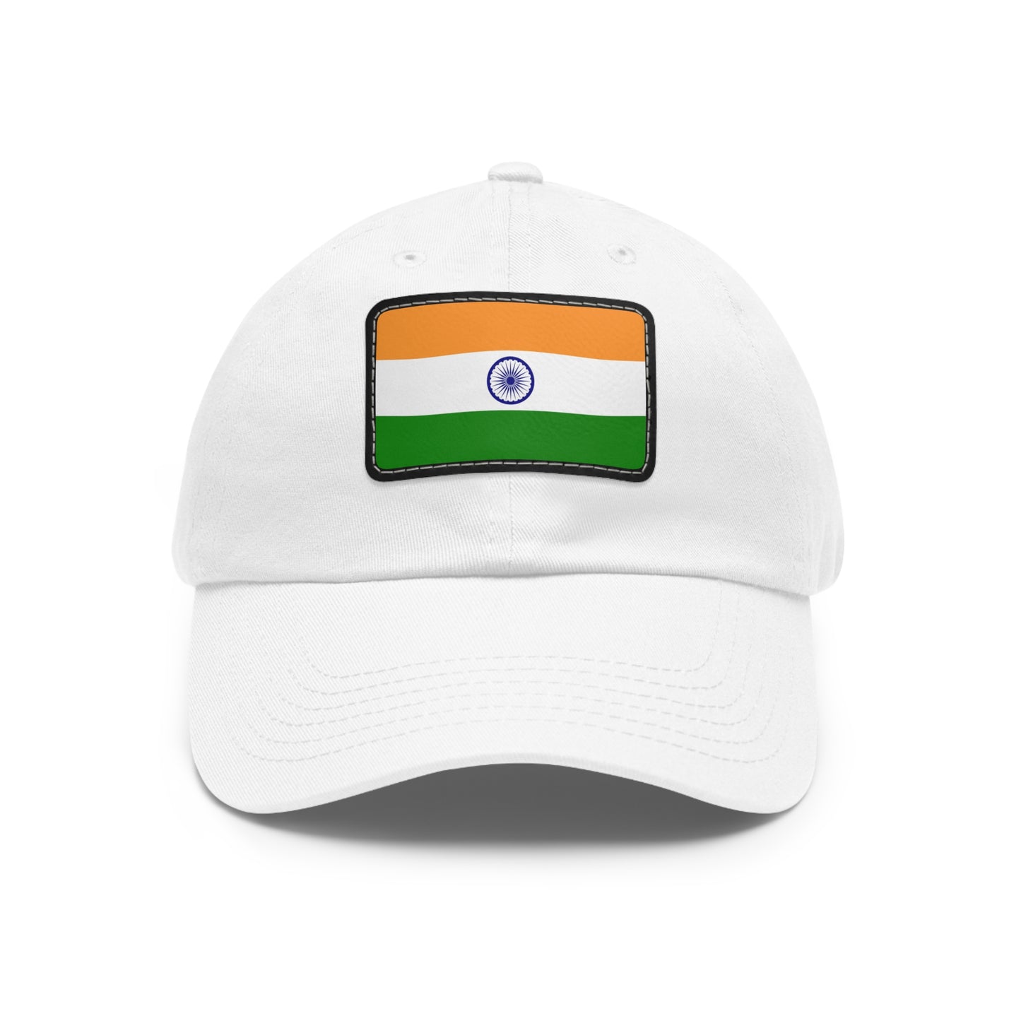 Flag Village India Flag Hat Cap with Leather Patch