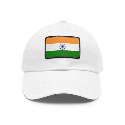 Flag Village India Flag Hat Cap with Leather Patch