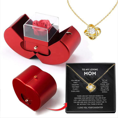 Flag Village Four-leaf Clover Necklace Female Apple Box Set Mother's Day Gift
