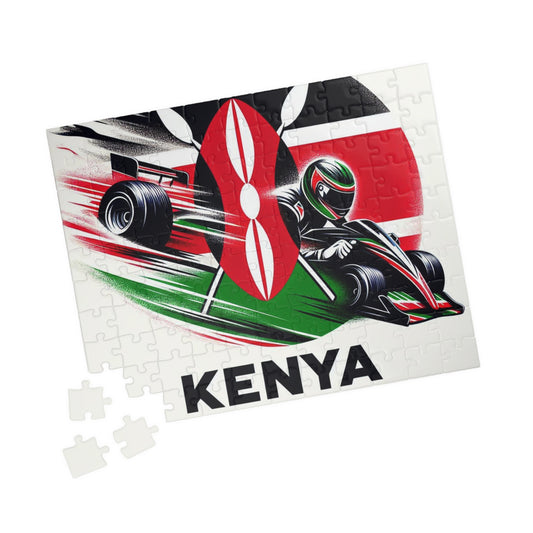Flag Village KENYA Racing Car Sporting Flag Puzzle (110, 252, 520, 1014-piece) KEN0009