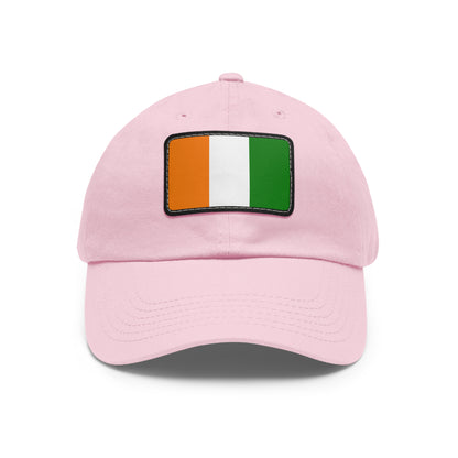 Flag Village Cote D'Ivoire(Ivory Coast) Flag Hat Cap with Leather Patch