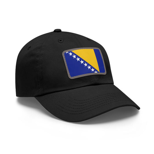 Flag Village Bosnia And Herzegovina Flag Hat Cap with Leather Patch