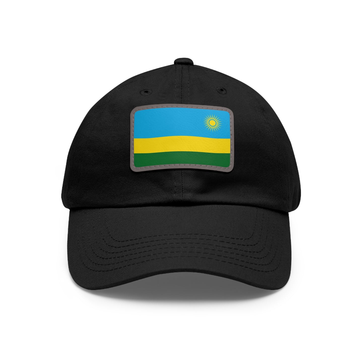 Flag Village Rwanda Flag Hat Cap with Leather Patch