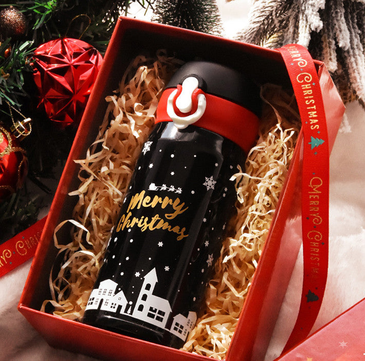 Flag Village Christmas Female Thermos Cup Gift Box Set Birthday