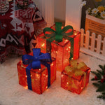 Flag Village Remote Control Christmas Gift Box Lights Christmas Three-piece Decoration