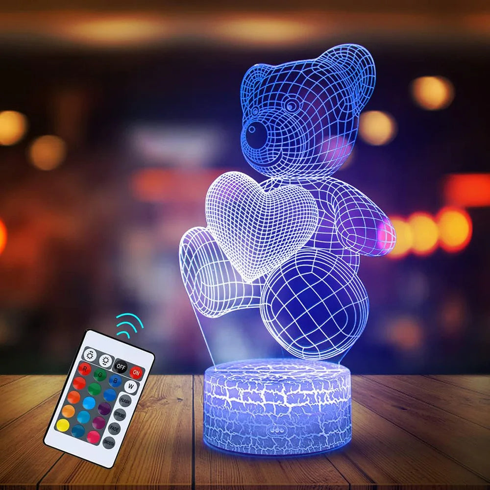 Flag Village 3D Lamp Acrylic USB LED Night Lights Neon Sign Lamp Xmas Christmas Decorations For Home Bedroom Birthday Decor Valentines Day Gifts