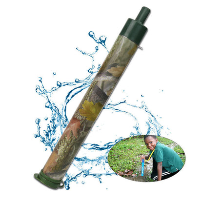 Flag Village A-type camping wild drink outdoor water purification straw