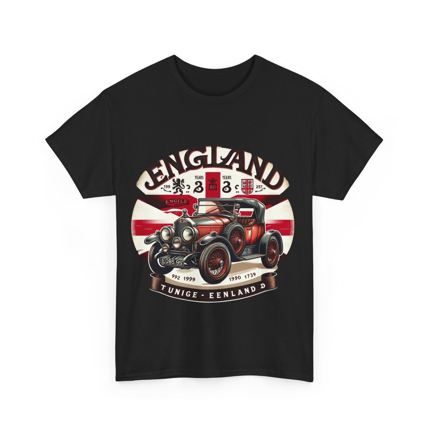Flag Village UK Vintage Car Flag T-SHIRT Heavy Cotton Tee UK0023