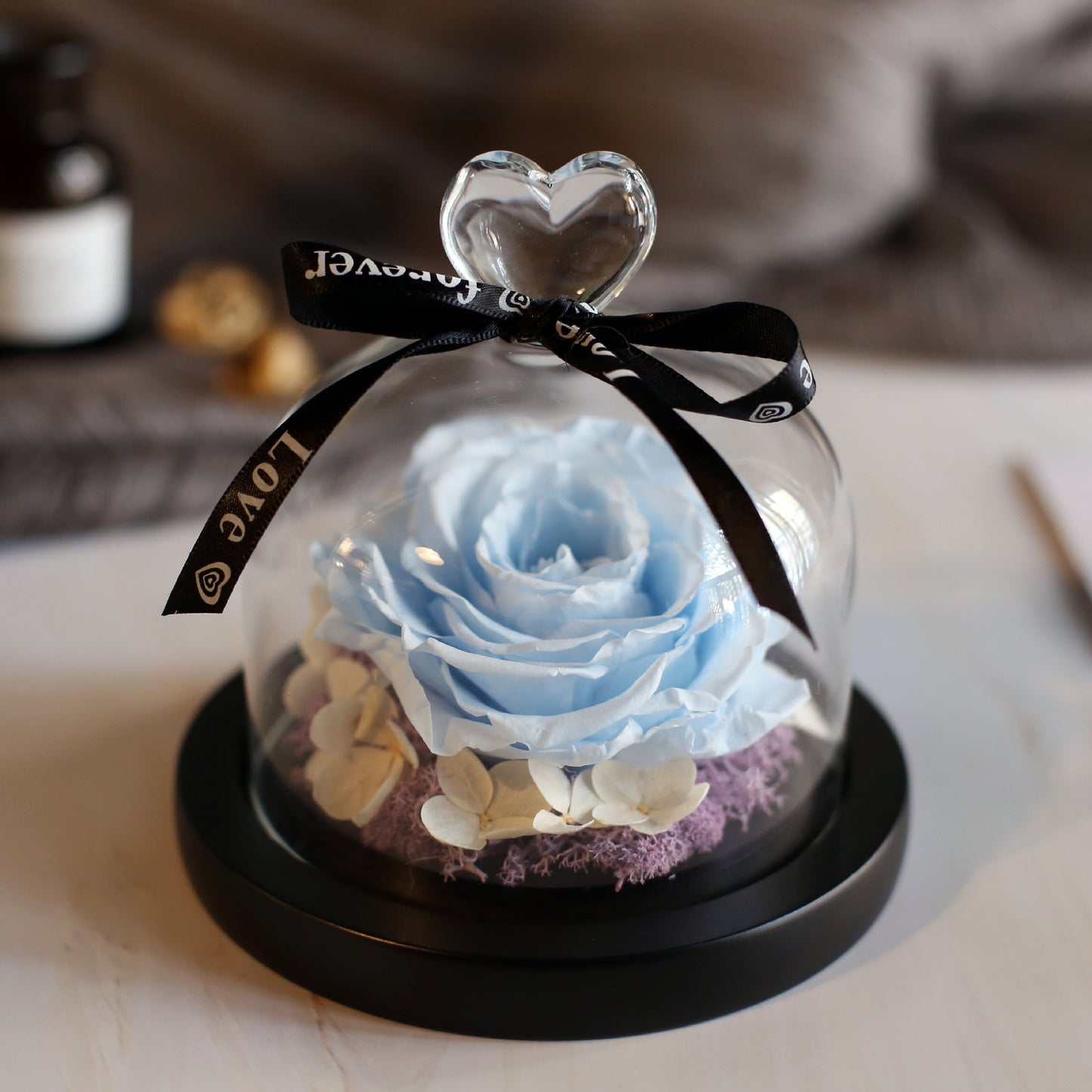 Flag Village Valentine's Day Birthday Gift Gift Box Glass Cover Big Rose Immortal Flower