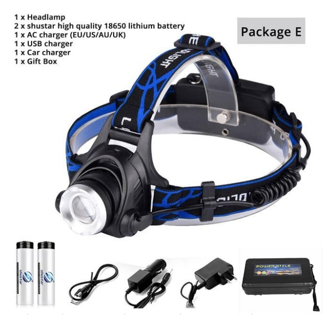 Flag Village USB Charging Built-in Smart Sensor Head-mounted Outdoor Fishing Headlight