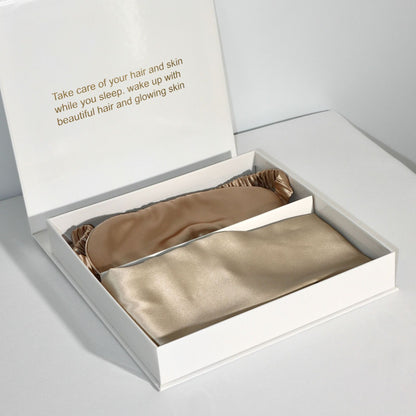 Flag Village Bright Version Silk Pillowcase Eye Mask Hair Ring Three-piece Set 22 M Gift Box Set
