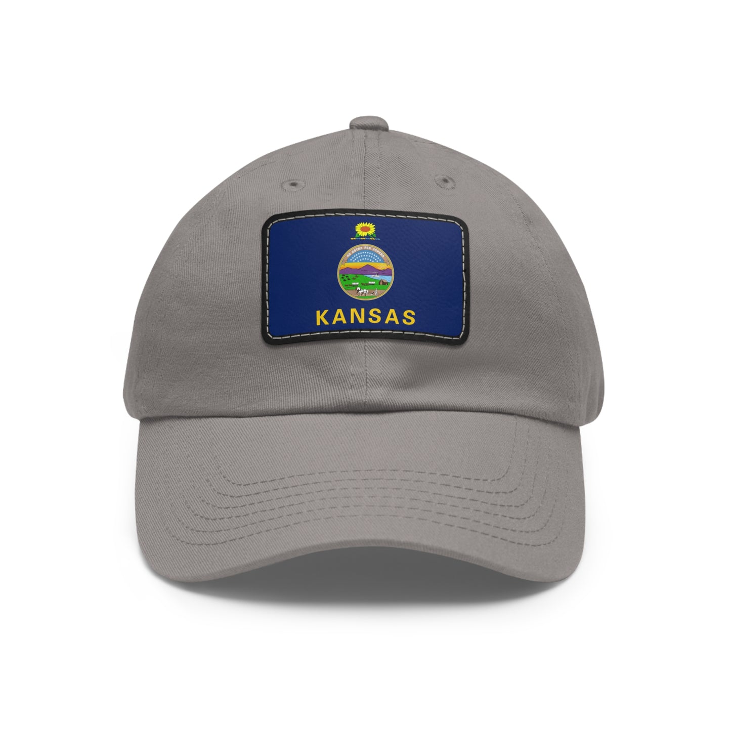 Flag Village USA Kansas State Flag Hat Cap with Leather Patch