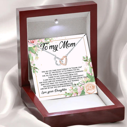Flag Village Rose Gold Color Separation Double Ring Necklace Mother's Day Gift Box