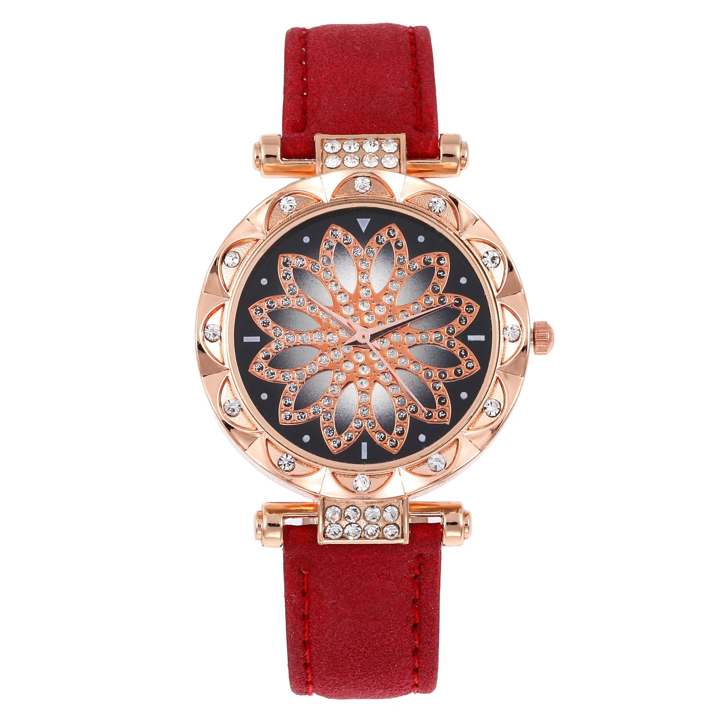 Flag Village Women's Suit Gift 5-piece Set Watch Bracelet Ring Necklace Earrings Combination Gift Box