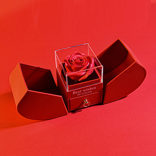 Flag Village Eternal Rose Apple Gift Box Women Necklace Valentine's Day Wedding Jewelry
