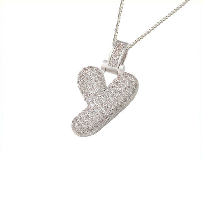 Flag Village Clavicle Chain Copper Micro Inlaid Zircon 26 Letter Pendant Necklace For Women's Birthday Jewelry Gifts