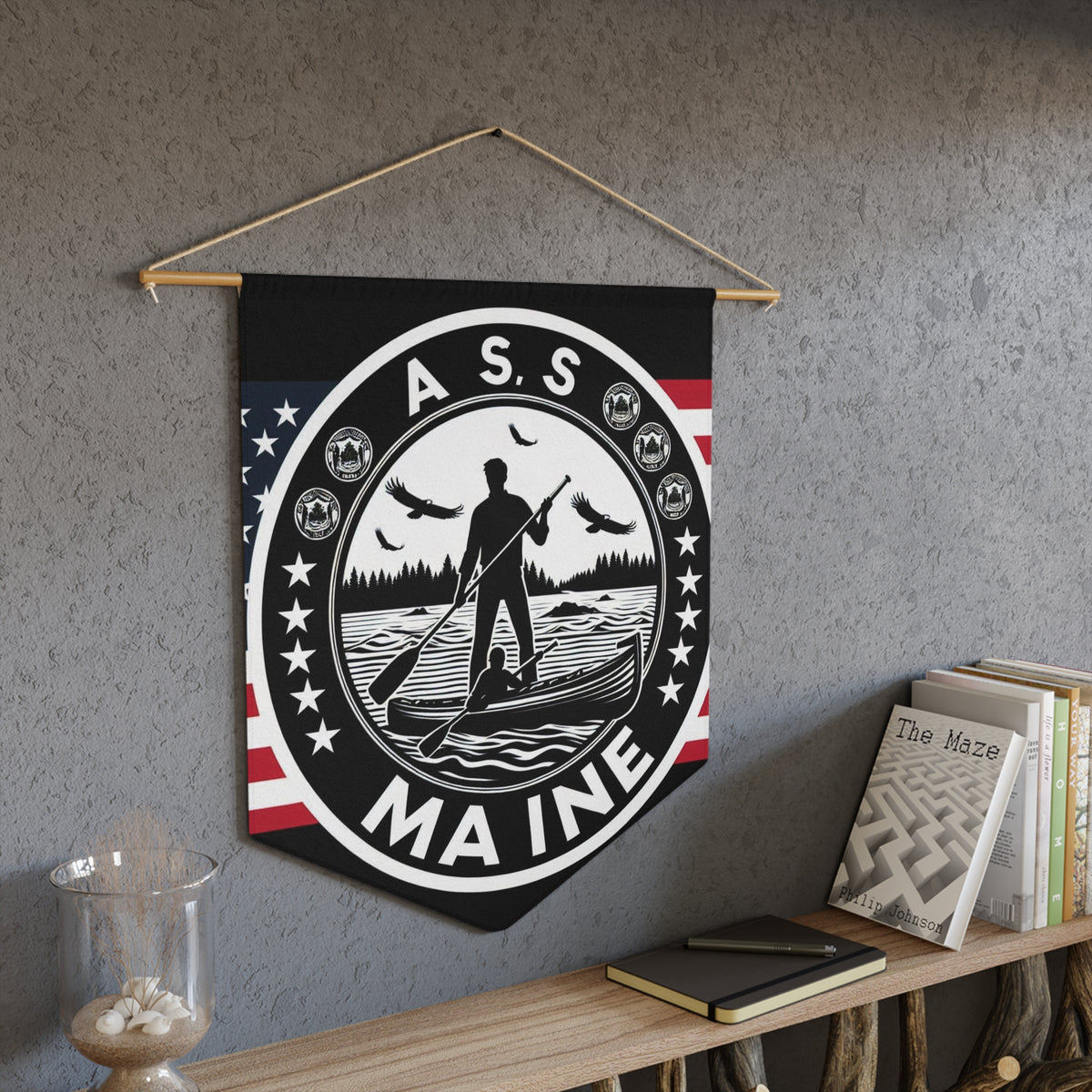 Flag Village Maine State Flag Pennant Sporting Home Wall decoration ME0001