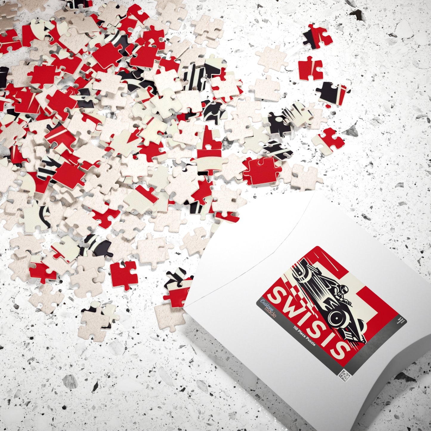 Flag Village Switzerland Racing Car Sporting Flag Puzzle (110, 252, 520, 1014-piece) CHE0011