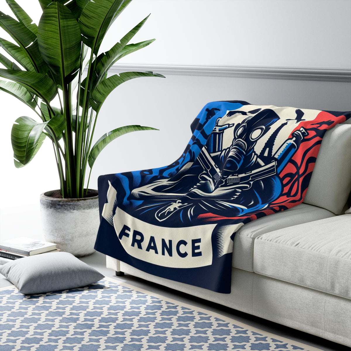 Flag Village France Sporting Flag Sherpa Fleece Blanket FRA0004