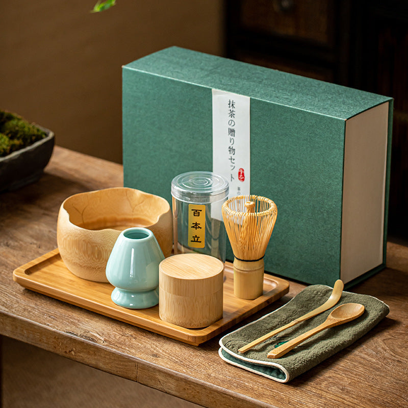 Flag Village Tea Bowl Matcha Brushing Tea Tool Set Japanese Gift Box