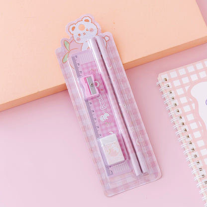 Flag Village Girl School Supplies Set Gift Box Gift Bag Primary School Pupil Pencil Stationery