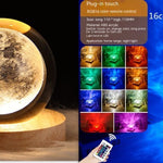Flag Village LED Water Ripple Ambient Night Light USB Rotating Projection Crystal Table Lamp RGB Dimmable Home Decoration 16 Color Gifts