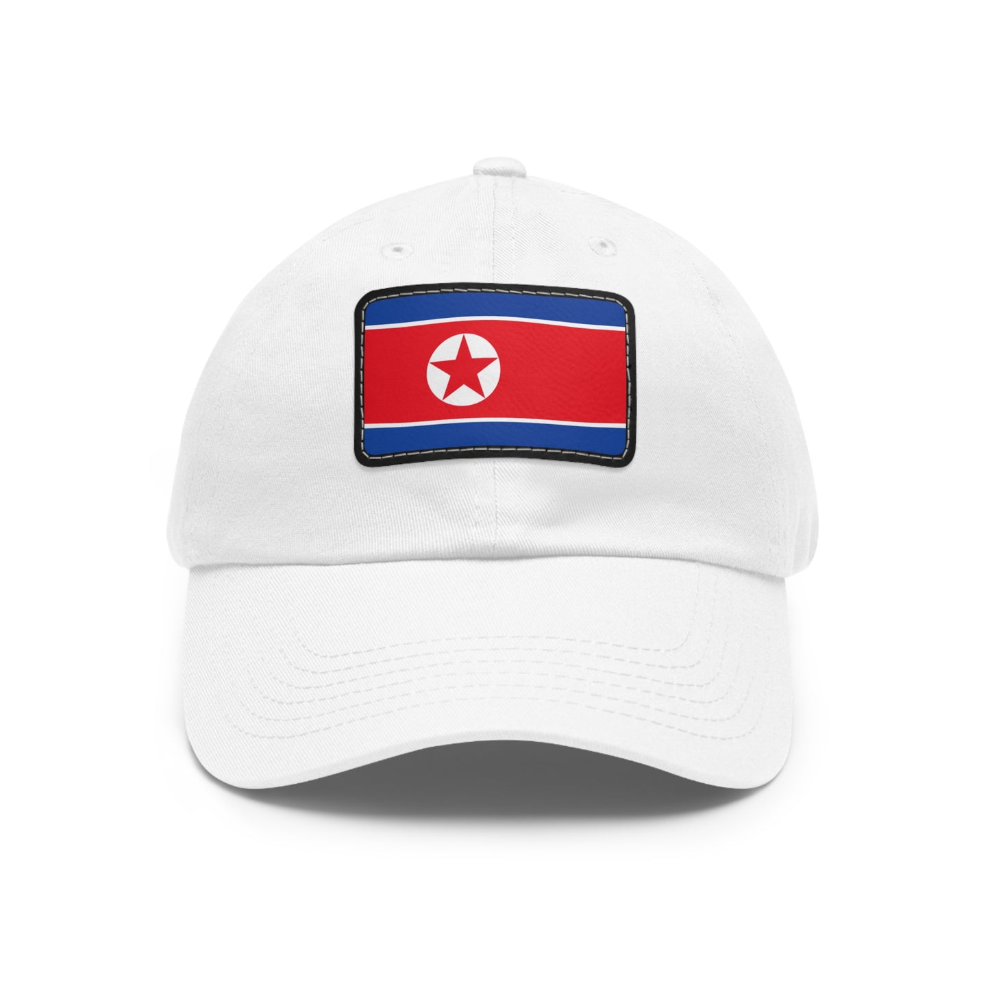 Flag Village North Korea Flag Hat Cap with Leather Patch