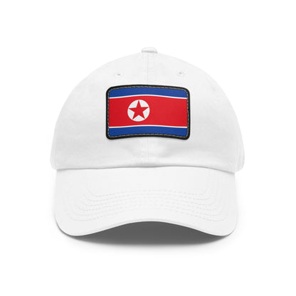 Flag Village North Korea Flag Hat Cap with Leather Patch