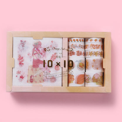 Flag Village Japanese Paper Gift Box Set Student Sticker Tape Combination Cute Girl Heart Exquisite Stationery Set