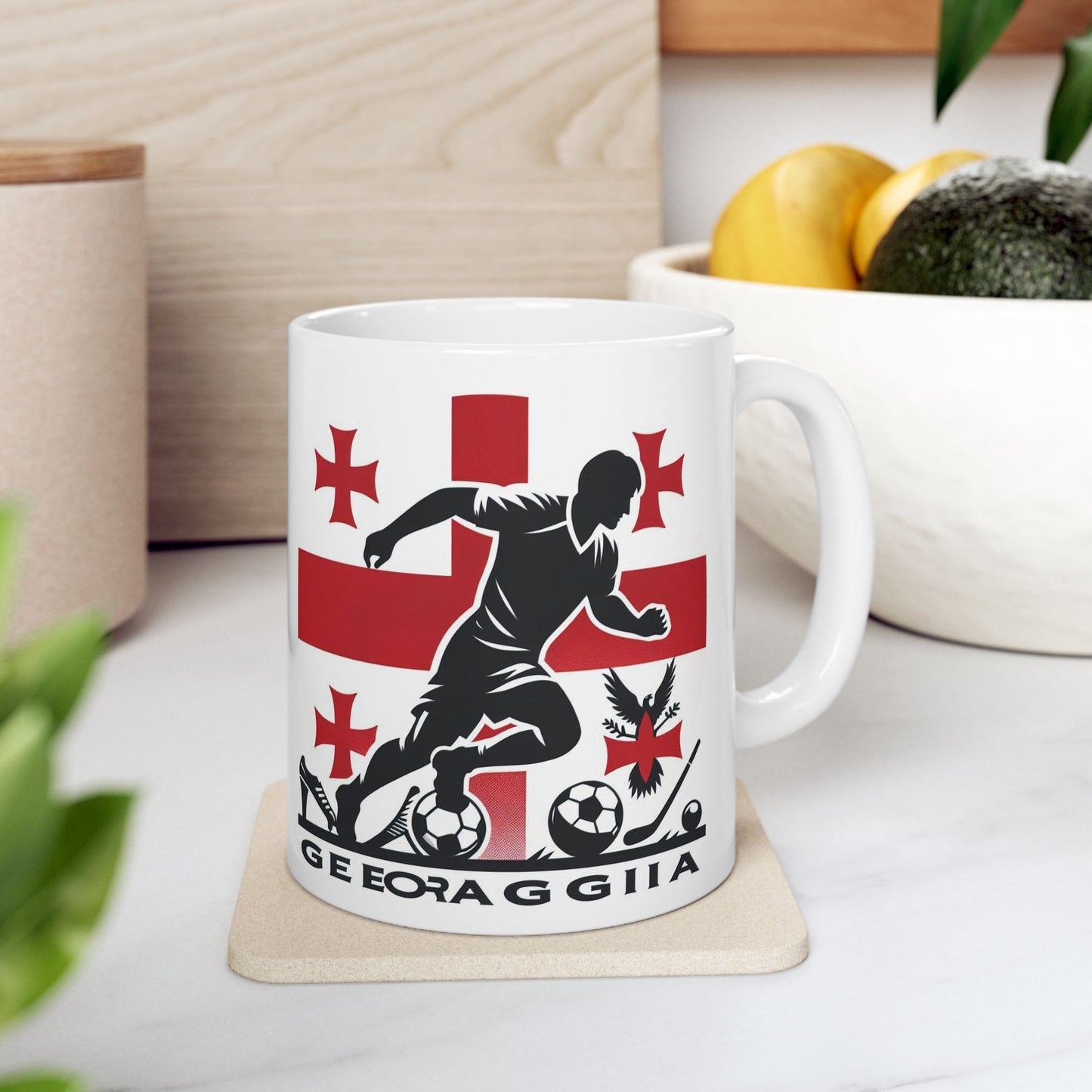 Flag Village Georgia Sporting Flag Ceramic Coffee Mug 11oz FV-MG0012