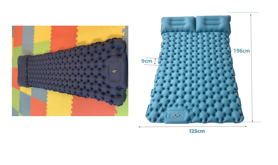 Flag Village Outdoor Camping Travel Portable Inflatable Cushion Built-in Foot Inflatable
