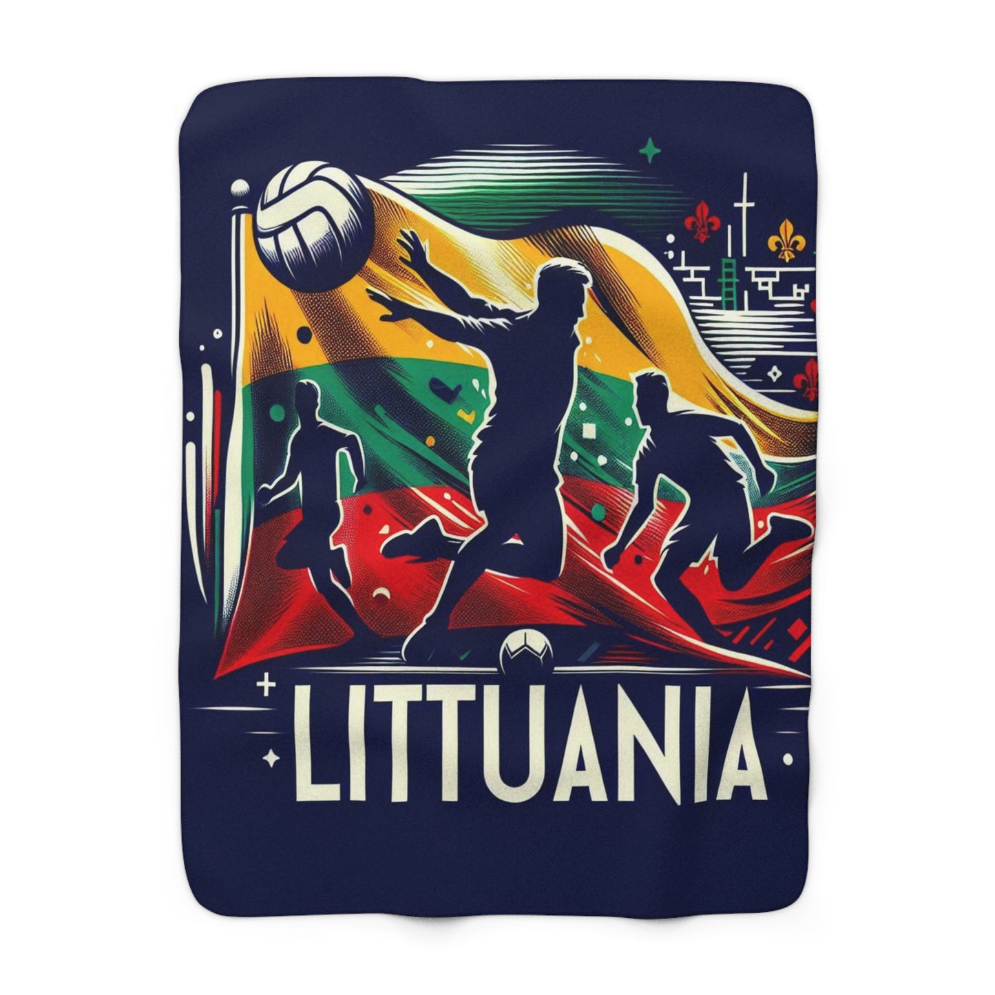 Flag Village Lithuania Sporting Flag Sherpa Fleece Blanket LTU0001