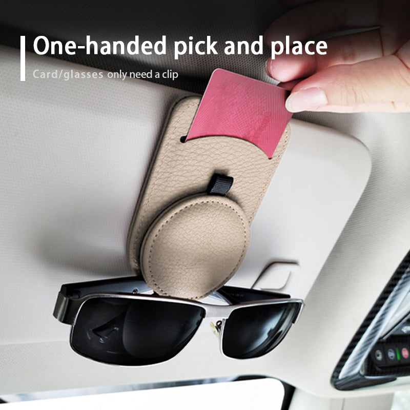 Flag Village Auto Tools Car Glasses Holder Universal Sun Visor Eyeglasses Clip Sunglasses Case Card Holder Auto Interior Accessories