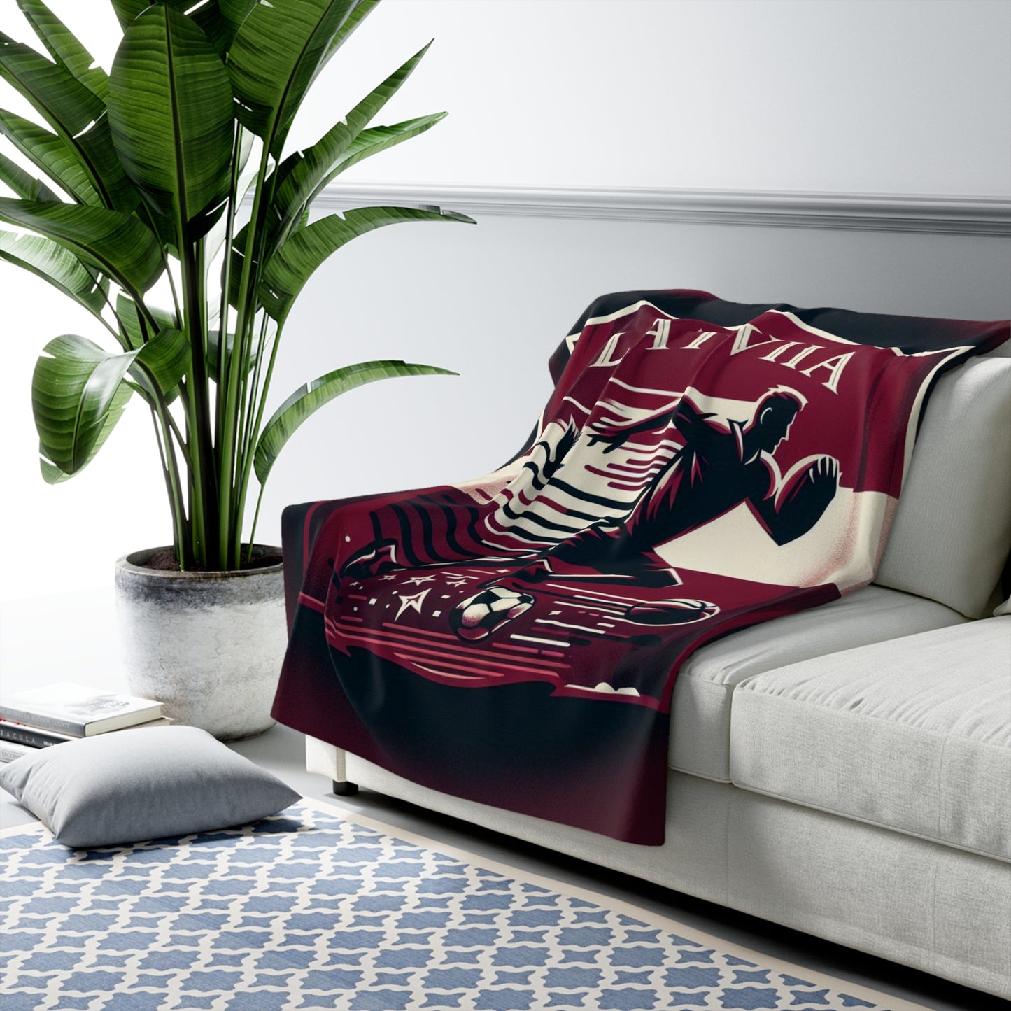 Flag Village Latvia Sporting Flag Sherpa Fleece Blanket LVA0001