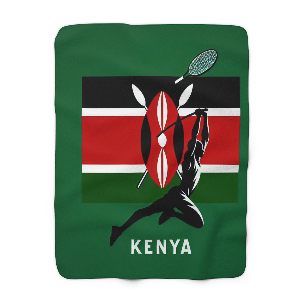 Flag Village KENYA Sporting Flag Sherpa Fleece Blanket KEN0001