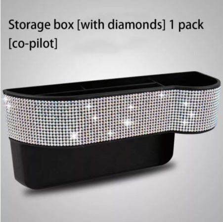Flag Village Auto Tools Car Accessories Diamond-studded Seat Storage Box