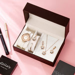 Flag Village Fashion girl leather exquisite watch gift box