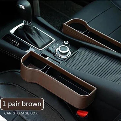 Flag Village Auto Tools PU Car Organizer Seat Gap Storage Box Car Seat Side Slit for Wallet Phone Coins Cigarette Keys Cards Car Accessories