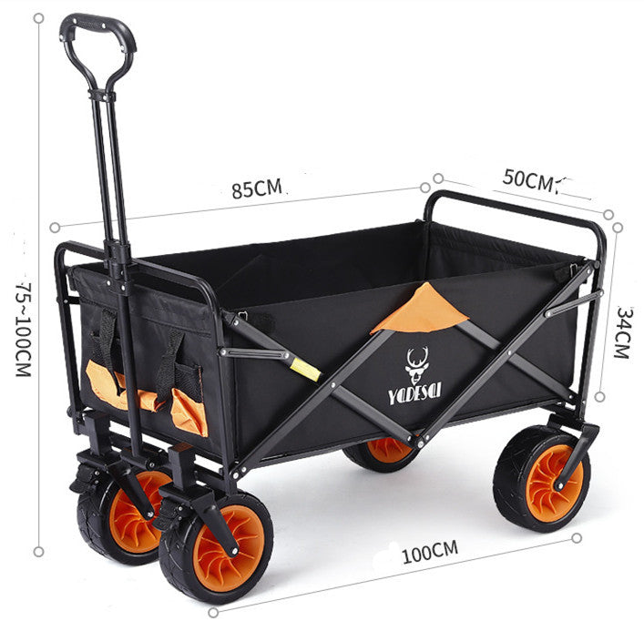 Flag Village Outdoor Camping Trolley Fishing Pull Trailer Storage