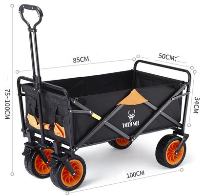 Flag Village Outdoor Camping Trolley Fishing Pull Trailer Storage