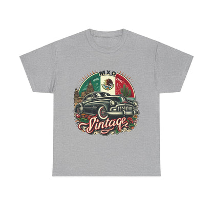 Flag Village Mexico Vintage Car Flag T-SHIRT Heavy Cotton Tee MEX0001
