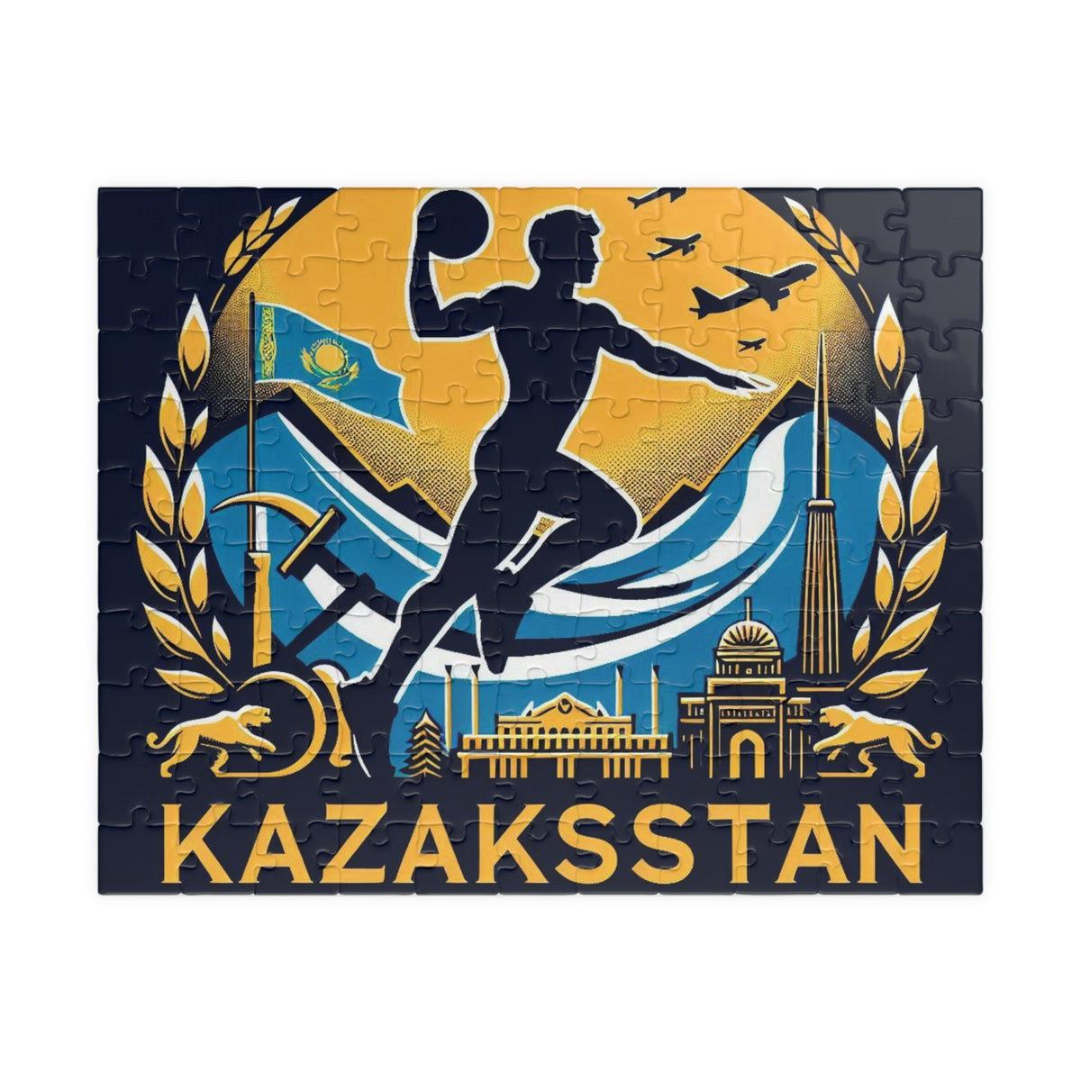 Flag Village Kazakhstan Sporting Flag Puzzle