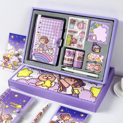 Flag Village Small Fried Glutinous Rice Cake Stuffed With Bean Paste Journal Book Creative Set Gift Box