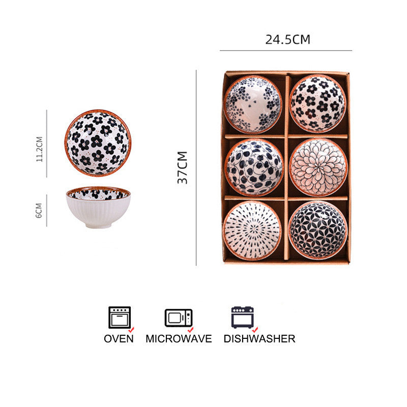Flag Village Rattan Japanese Retro Rice Bowl Gift Box