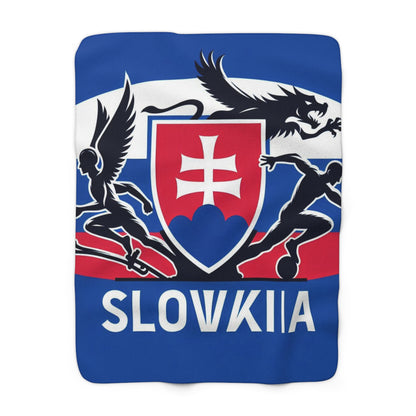 Flag Village Slovakia Sporting Flag Sherpa Fleece Blanket SVK0003