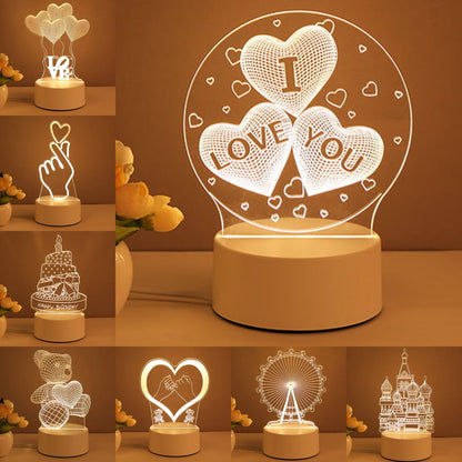 Flag Village 3D Lamp Acrylic USB LED Night Lights Neon Sign Lamp Xmas Home Decorations For Room Decor Valentines Day Gifts