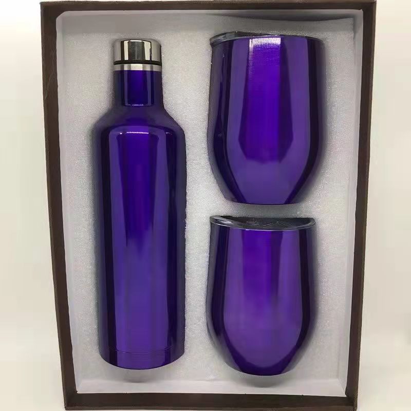 Flag Village 304 Stainless Steel 500ml Red Wine Bottle Gift Box Set Cup